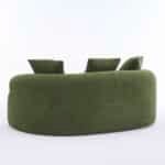 Chenille Curved Loveseat with 3 Pillows - Green - Image 9