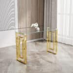 Elegant Golden Stainless Steel Console - Modern, Durable & Easy-to-assemble