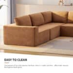 Terry Cloth Modular Sectional Sofa with Wide Seat - 5-Seater - Available in 3 Colors - Image 7