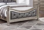 Antique Silver Tufted Faux Leather California King Bed Frame - Traditional Style - Image 2
