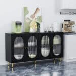 Black Acrylic Sideboard – Modern Storage Solution with Stylish Acrylic Doors