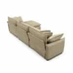 Corduroy L-Shaped Sectional Sofa with Ottoman - Tan - Image 8