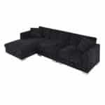 Chenille L-Shaped Sectional Sofa with Oversized Chaise and 2 Pillows - Available in 3 Colors - Image 11