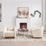 Teddy Upholstered Barrel Swivel Chair with 360-Degree Rotation - Pumpkin - Image 6