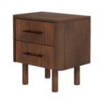 Walnut Mid Century Modern Nightstand with 2 Drawers - Brown - Image 5