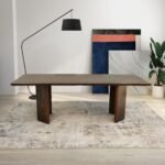Solid Wood Rectangular Dining Table - Walnut - Image 4
