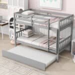 Rubberwood Twin Bunk Bed with Trundle – Space-Saving & Durable - Image 4