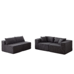 ⁦Corduroy L-Shaped Modular Sofa Set with Minimalist Design - Beige⁩ - الصورة ⁦9⁩