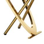 Marble Pattern MDF Square Side Table with Gold Stainless Steel Base - Contemporary Design - Image 6