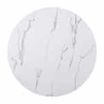 Faux Marble Round Dining Table with Spacious Top for 4 - White - Image 6