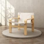 Ultimate White Linen Lounge Chair - Elegant, Comfortable, and Durable Mid-Century Accent Seating - Image 3