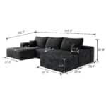 Plush Corduroy U-Shape Sectional Sofa with No Assembly Required - Modern Minimalist Design - Image 6