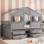 Ultimate Wooden House Loft Bed with Roof & Windows – Safe, Stylish & Fun for Kids’ Imagination - Image 3