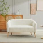 Ultimate Ivory Corduroy Loveseat – Premium Modern Comfort - Image 3