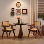 Elegant Mid-Century Rattan Dining Chairs - Stylish & Comfortable Set of 2
