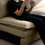 Corduroy Footstool with Retro Design - Tan - Image 7