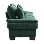 Green Corduroy Loveseat Sofa with Double Layer Cushion and Extra Pillows - 2-Seater - Image 5