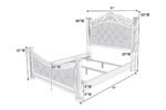 Antique Silver Tufted Faux Leather California King Bed Frame - Traditional Style - Image 8