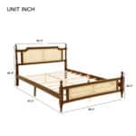 Elegant Rattan Bed with Walnut Finish – Perfect for Stylish Bedrooms - Image 9