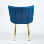 Velvet Dining Chair Set with Ergonomic Design - Blue - Image 5