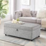 Gray Modular Storage Ottoman – Versatile & Space-Saving
