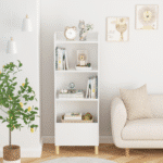 White MDF 4-Tier Bookcase with Toy Storage - Children's Room Organizer - Image 4