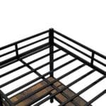 Metal Loft Bed Frame with Desk and Storage Shelf - Black - Image 7