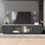 Minimalist Black MDF TV Stand – Sleek Storage for 70'' TVs