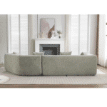 Boucle Fabric Modular Sofa with Combination Design and 3-Seater Capacity - Green - Image 7