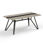 Gray MDF Rectangular Dining Table with Adjustable Legs - Seats 8 - Image 7