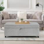 Gray Modular Storage Ottoman – Versatile & Space-Saving - Image 2