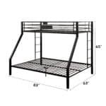 Black Finish Twin XL/Queen Bunk Bed with Stylish Design - Image 2