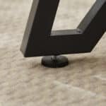 Gray MDF Rectangular Dining Table with Adjustable Legs - Seats 8 - Image 10