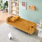 Black Corduroy Straight-Row Sofa with Adjustable Backrest and Cup Holders - 3-Seater - Image 26