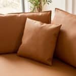 Eco-Leather Curved L-Chaise Sofa with Distinctive Design - Orange - Image 10