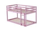 Pink Rubberwood Loft Bed - Stylish Twin Over Twin Bed with Ladder & Spacious Underneath - Image 12