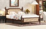 Elegant Rattan Bed with Walnut Finish – Perfect for Stylish Bedrooms - Image 6