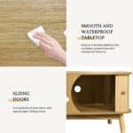 Rattan Media Console with Sliding Doors and Multifunctional Storage - Natural - Image 8