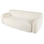 Polyester Curved Minimalist Sofa 3-Seater - Cream - Image 8