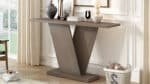 Natural Wood Veneer Console Table with V-Base Design - Minimalist Style - Image 3