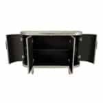 Wooden Curved Sideboard with Adjustable Shelves and Soft-Close Doors - Champagne - Image 8