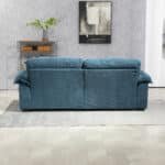 Chenille Loveseat with Memory Foam Cushions and 2 Throw Pillows - Blue - Image 5