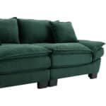 Green Corduroy Loveseat Sofa with Double Layer Cushion and Extra Pillows - 2-Seater - Image 11