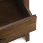 Rustic Natural Aged Brown Bedside Table with Open Storage - Image 4