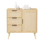 Rattan Wood Storage Cabinet with Drawer and Shelf Combo - Natural - Image 10