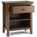 Rustic Natural Aged Brown Bedside Table with Open Storage - Image 8