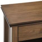 Rustic Natural Aged Brown Bedside Table with Open Storage - Image 3