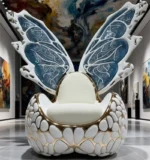 Modern Stainless Steel Armchair with Microfiber Leather - Gold