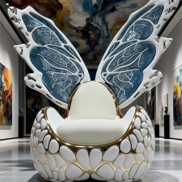 Modern Stainless Steel Armchair with Microfiber Leather - Gold