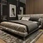 Genuine Leather Modern Upholstered Bed with Adjustable Height - Soft Style - Image 7